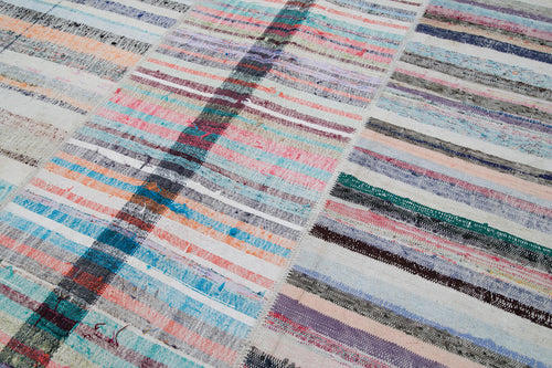 Kirk Yama Grey Patchwork Cotton Wool Handmade Area Rug 6'8'' x 9'10''