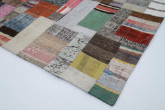 Kirk Yama Grey Patchwork Cotton Wool Handmade Area Rug 6'7'' x 10'0''