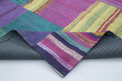 Kirk Yama Grey Patchwork Cotton Wool Handmade Area Rug 6'7'' x 9'11''