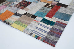 Kirk Yama Grey Patchwork Cotton Wool Handmade Area Rug 6'7'' x 10'0''