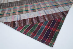 Kirk Yama Grey Patchwork Cotton Wool Handmade Area Rug 6'8'' x 9'11''