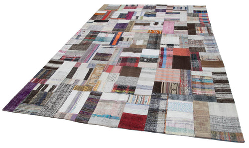 Kirk Yama Grey Patchwork Cotton Wool Handmade Area Rug 6'9'' x 10'0''