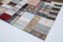 Kirk Yama Grey Patchwork Cotton Wool Handmade Area Rug 6'9'' x 10'0''