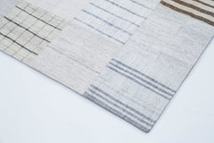 Handmade Area Rug - Kirk Yama Beige Patchwork Cotton Wool Carpet 6'8''x9'10''