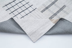 Handmade Area Rug - Kirk Yama Beige Patchwork Cotton Wool Carpet 6'8''x9'10''