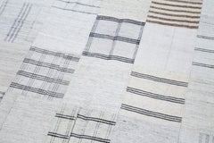 Handmade Area Rug - Kirk Yama Beige Patchwork Cotton Wool Carpet 6'8''x9'10''