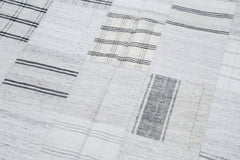 Handmade Area Rug - Kirk Yama Beige Patchwork Cotton Wool Carpet 6'8''x9'10''