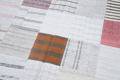 Kirk Yama Grey Patchwork Cotton Wool Handmade Area Rug 6'7'' x 9'10''