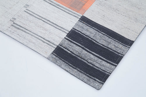 Kirk Yama Beige Patchwork Cotton Wool Handmade Area Rug 6'8'' x 9'10''