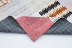 Kirk Yama Beige Patchwork Cotton Wool Handmade Area Rug 6'8'' x 9'10''