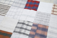 Kirk Yama Beige Patchwork Cotton Wool Handmade Area Rug 6'8'' x 9'10''