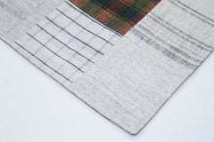 Kirk Yama Beige Patchwork Cotton Wool Handmade Area Rug 6'8'' x 9'10''