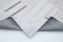 Handmade Area Rug - Beige Patchwork Cotton Wool Turkish Carpet 6'8''x9'10''