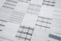 Handmade Area Rug - Beige Patchwork Cotton Wool Turkish Carpet 6'8''x9'10''