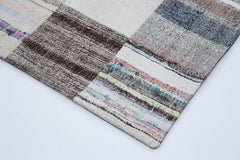 Kirk Yama Grey Patchwork Cotton Wool Handmade Area Rug 6'7'' x 9'9''