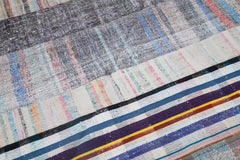 Handmade Area Rug - Kirk Yama Grey Patchwork Cotton Wool Carpet 6'8''x9'11''