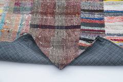 Kirk Yama Grey Patchwork Cotton Wool Handmade Area Rug 6'7'' x 10'1''