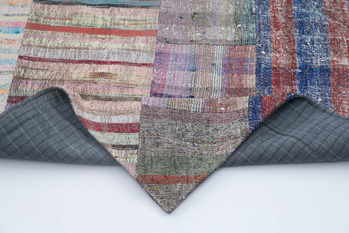 Kirk Yama Grey Patchwork Cotton Wool Handmade Area Rug 6'8'' x 10'0''