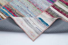 Kirk Yama Grey Patchwork Cotton Wool Handmade Area Rug 6'5'' x 9'6''