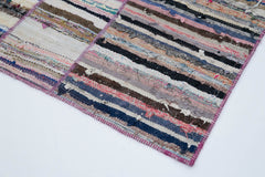 Kirk Yama Grey Patchwork Cotton Wool Handmade Area Rug 6'6'' x 9'6''
