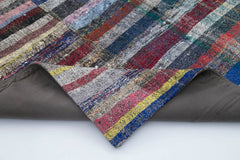 Handmade Area Rug | Grey Patchwork Cotton Wool Rug 6'5"x9'10" for Living Room