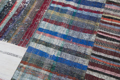 Handmade Area Rug | Grey Patchwork Cotton Wool Rug 6'5"x9'10" for Living Room