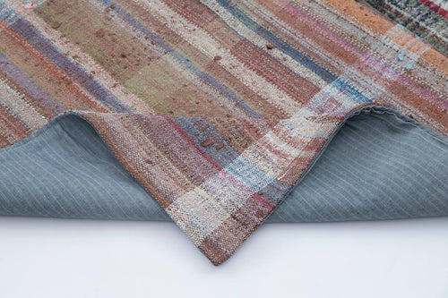 Kirk Yama Grey Patchwork Cotton Wool Handmade Area Rug 6'3'' x 9'10''