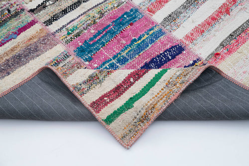 Kirk Yama Grey Patchwork Cotton Wool Handmade Area Rug 6'7'' x 9'9''