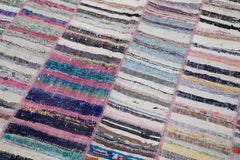 Kirk Yama Grey Patchwork Cotton Wool Handmade Area Rug 6'7'' x 9'9''