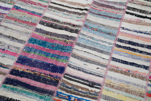 Kirk Yama Grey Patchwork Cotton Wool Handmade Area Rug 6'7'' x 9'9''