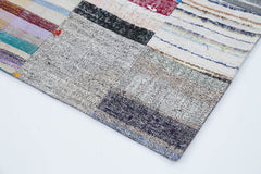 Kirk Yama Grey Patchwork Cotton Wool Handmade Area Rug 6'8'' x 9'10''