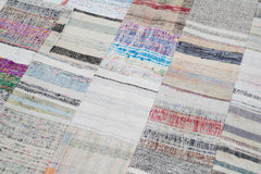 Kirk Yama Grey Patchwork Cotton Wool Handmade Area Rug 6'8'' x 9'10''