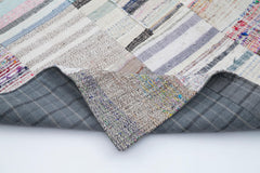 Kirk Yama Grey Patchwork Cotton Wool Handmade Area Rug 6'8'' x 9'10''
