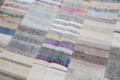 Kirk Yama Grey Patchwork Cotton Wool Handmade Area Rug 6'8'' x 9'10''