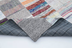 Kirk Yama Grey Patchwork Cotton Wool Handmade Area Rug 6'8'' x 9'10''