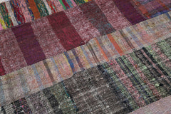 Handmade Area Rug - Kirk Yama Grey Patchwork Cotton Wool Carpet 6'7''x10'0''