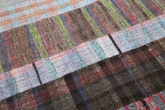 Handmade Area Rug - Kirk Yama Grey Patchwork Cotton Wool Carpet 6'6''x10'