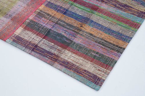 Kirk Yama Grey Patchwork Cotton Wool Handmade Area Rug 6'7'' x 9'11''