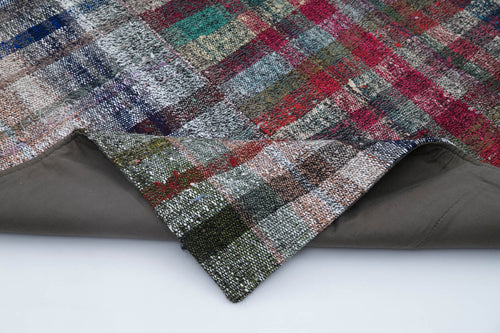 Kirk Yama Grey Patchwork Cotton Wool Handmade Area Rug 6'7'' x 9'10''