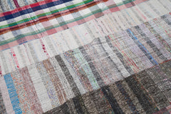 Handmade Area Rug – Grey Patchwork Turkish Wool Cotton Vintage Carpet 6'8"x10'0"