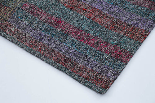 Kirk Yama Grey Patchwork Cotton Wool Handmade Area Rug 6'7'' x 9'11''