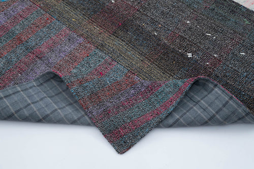 Kirk Yama Grey Patchwork Cotton Wool Handmade Area Rug 6'7'' x 9'11''