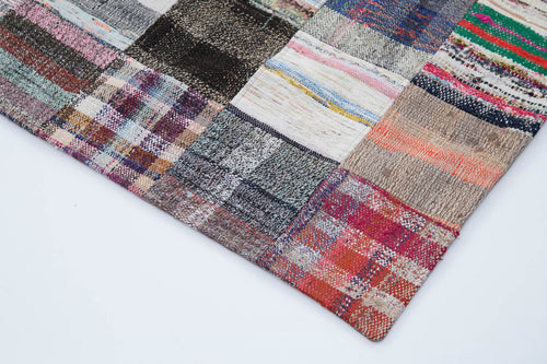 Kirk Yama Grey Patchwork Cotton Wool Handmade Area Rug 7'11'' x 9'10''