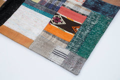 Kirk Yama Grey Patchwork Cotton Wool Handmade Area Rug 8'1'' x 9'11''