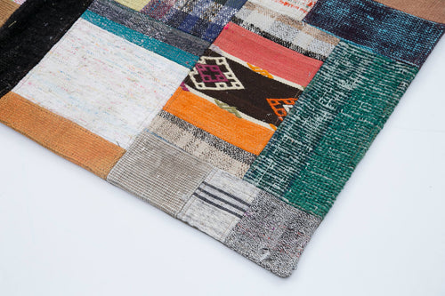 Kirk Yama Grey Patchwork Cotton Wool Handmade Area Rug 8'1'' x 9'11''