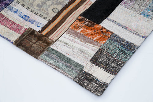 Handmade Area Rug – Kirk Yama Grey Patchwork Cotton Wool Carpet 8'2'' x 10'0''