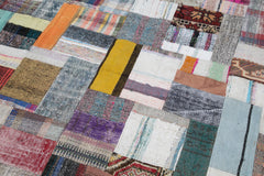 Handmade Area Rug – Kirk Yama Grey Patchwork Cotton Wool Carpet 8'2'' x 10'0''