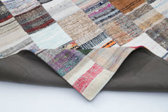 Kirk Yama Grey Patchwork Cotton Wool Handmade Area Rug 7'11'' x 9'10''