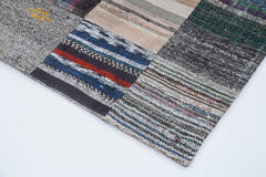 Kirk Yama Grey Patchwork Cotton Wool Handmade Area Rug 7'10'' x 9'9''
