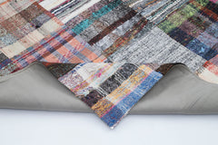 Kirk Yama Grey Patchwork Cotton Wool Handmade Area Rug 7'10'' x 9'9''